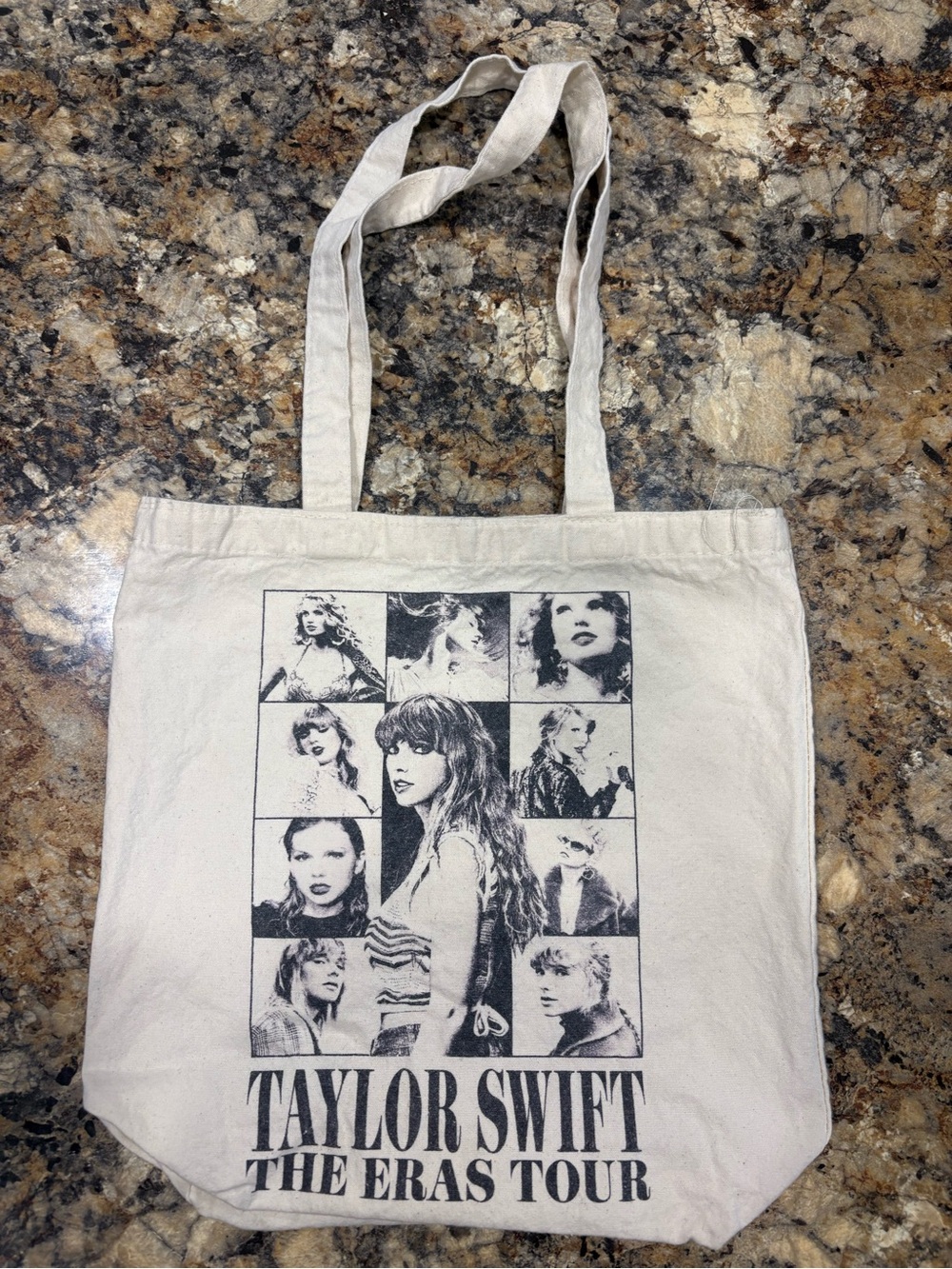 Taylor Swift The Eras Tour Cream Canvas Tote Bag  12”x12” approximately